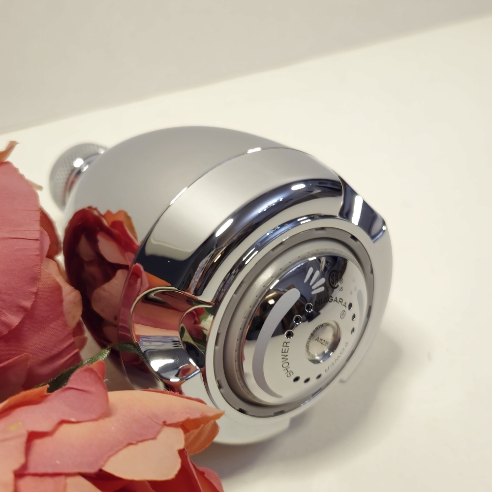 Niagara Chrome Power Shower Head. Earth Spa 3-Spray with 1.5 GPM 2.7-in.